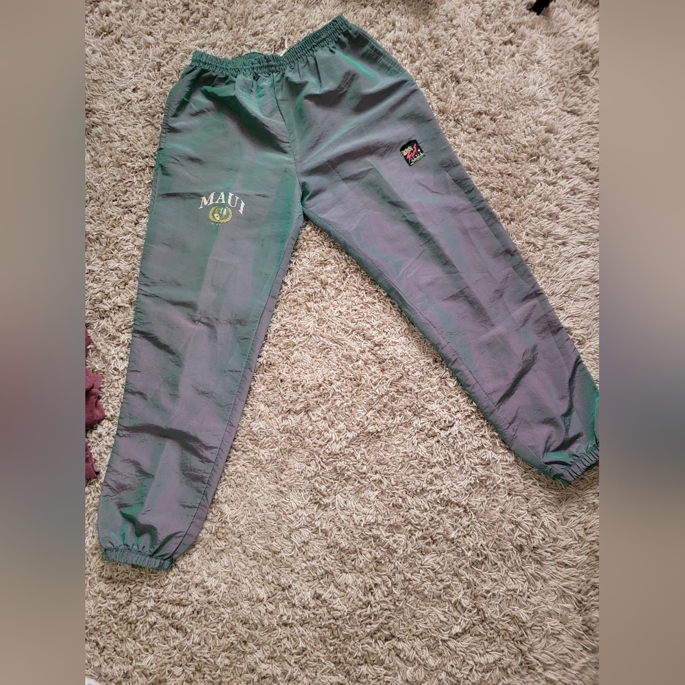 VINTAGE 90’s Iridescent Surf Style Surf Pants Vintage Mens